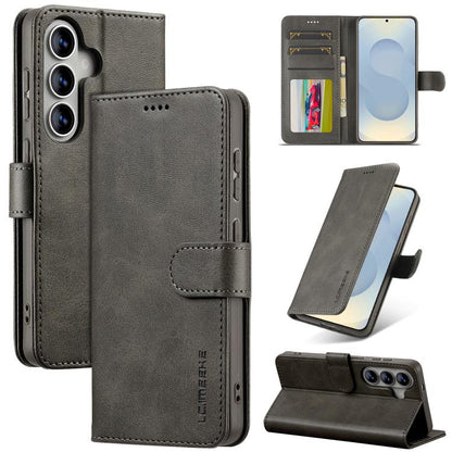 LC.IMEEKE Calf Texture Leather Phone Case, For Galaxy S26 FE 5G, For Samsung Galaxy S26+ 5G, For Samsung Galaxy S26 Ultra 5G, For Samsung Galaxy S26 5G, For Samsung Galaxy S25 FE 5G, For Samsung Galaxy S25 Edge 5G, For Samsung Galaxy S25 5G            ...