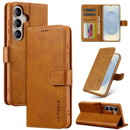 LC.IMEEKE Calf Texture Leather Phone Case, For Galaxy S26 FE 5G, For Samsung Galaxy S26+ 5G, For Samsung Galaxy S26 Ultra 5G, For Samsung Galaxy S26 5G, For Samsung Galaxy S25 FE 5G, For Samsung Galaxy S25 Edge 5G, For Samsung Galaxy S25 5G            ...