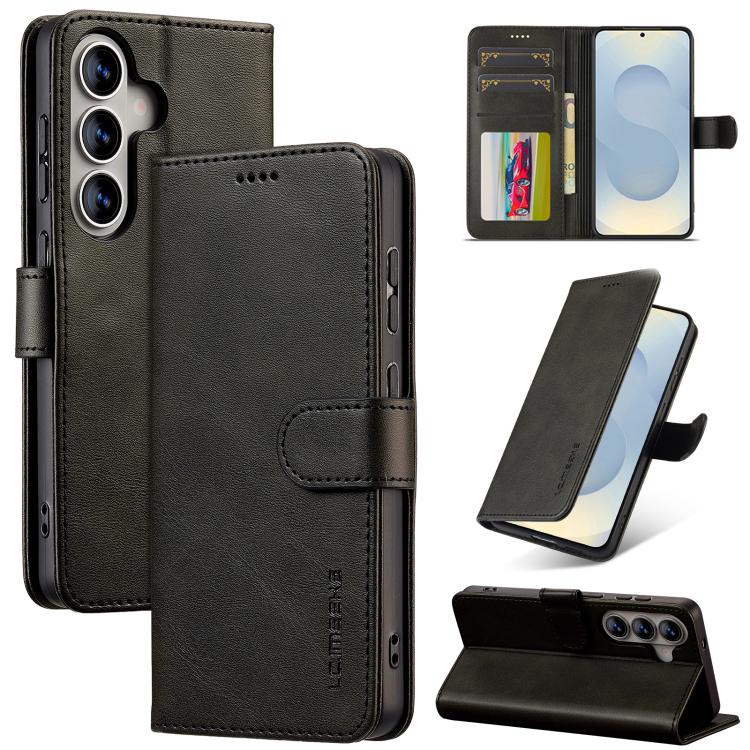 LC.IMEEKE Calf Texture Leather Phone Case, For Galaxy S26 FE 5G, For Samsung Galaxy S26+ 5G, For Samsung Galaxy S26 Ultra 5G, For Samsung Galaxy S26 5G, For Samsung Galaxy S25 FE 5G, For Samsung Galaxy S25 Edge 5G, For Samsung Galaxy S25 5G            ...