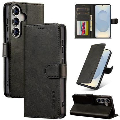 LC.IMEEKE Calf Texture Leather Phone Case, For Galaxy S26 FE 5G, For Samsung Galaxy S26+ 5G, For Samsung Galaxy S26 Ultra 5G, For Samsung Galaxy S26 5G, For Samsung Galaxy S25 FE 5G, For Samsung Galaxy S25 Edge 5G, For Samsung Galaxy S25 5G            ...