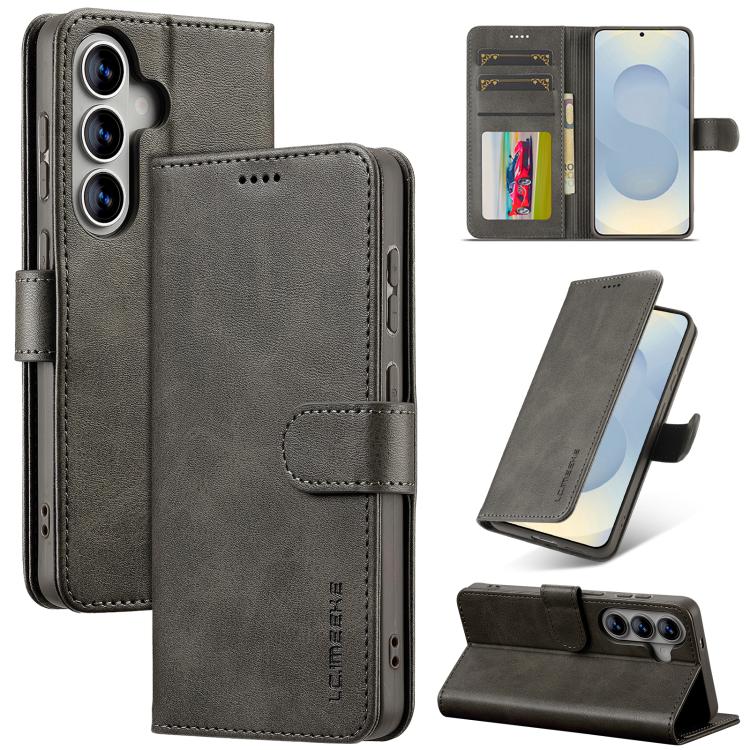 LC.IMEEKE Calf Texture Leather Phone Case, For Galaxy S26 FE 5G, For Samsung Galaxy S26+ 5G, For Samsung Galaxy S26 Ultra 5G, For Samsung Galaxy S26 5G, For Samsung Galaxy S25 FE 5G, For Samsung Galaxy S25 Edge 5G, For Samsung Galaxy S25 5G            ...