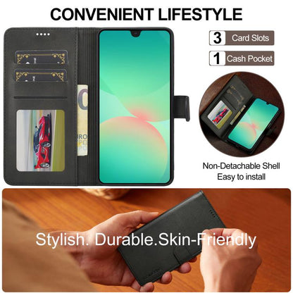 LC.IMEEKE Calf Texture Leather Phone Case, For Galaxy S26 FE 5G, For Samsung Galaxy S26+ 5G, For Samsung Galaxy S26 Ultra 5G, For Samsung Galaxy S26 5G, For Samsung Galaxy S25 FE 5G, For Samsung Galaxy S25 Edge 5G, For Samsung Galaxy S25 5G            ...