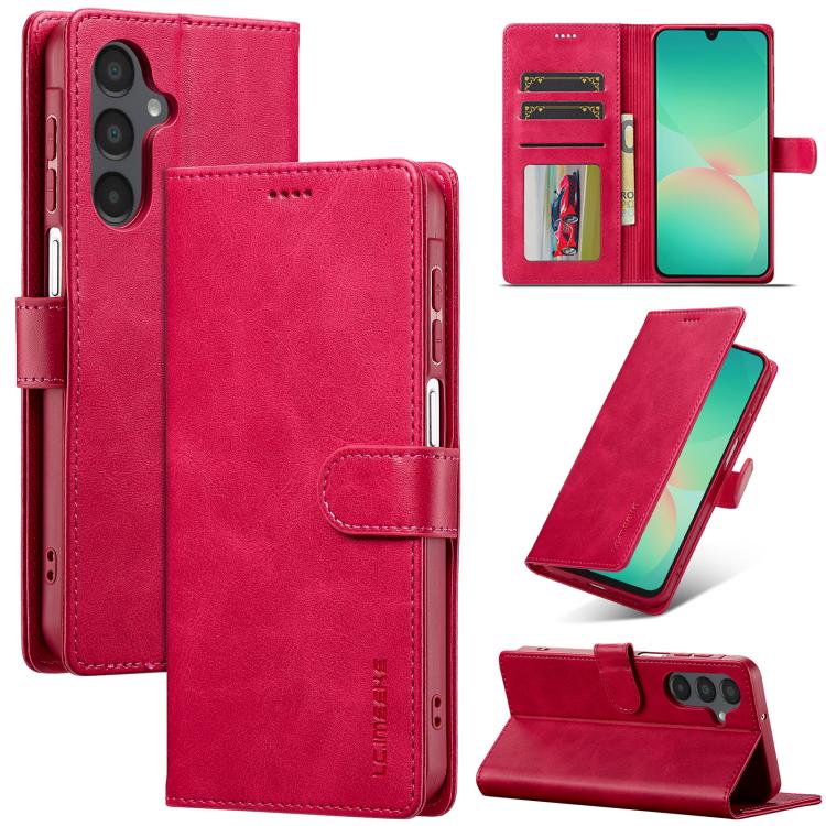 LC.IMEEKE Calf Texture Leather Phone Case, For Galaxy S26 FE 5G, For Samsung Galaxy S26+ 5G, For Samsung Galaxy S26 Ultra 5G, For Samsung Galaxy S26 5G, For Samsung Galaxy S25 FE 5G, For Samsung Galaxy S25 Edge 5G, For Samsung Galaxy S25 5G            ...