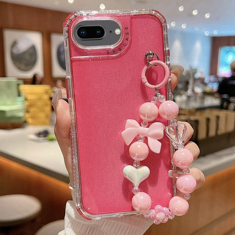TPU + PC + Glitter Sequins Full Coverage Phone Case with Bracelet
