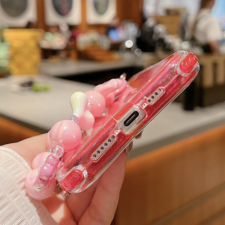 TPU + PC + Glitter Sequins Full Coverage Phone Case with Bracelet