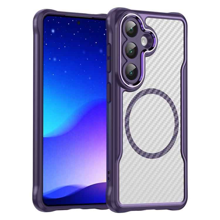 Carbon Fiber Texture MagSafe Translucent Phone Case, For Samsung Galaxy S26+ 5G, For Samsung Galaxy S26 Edge 5G, For Samsung Galaxy S26 Ultra 5G, For Samsung Galaxy S26 5G, For Samsung Galaxy S25 FE 5G, For Samsung Galaxy S25 5G                        ...