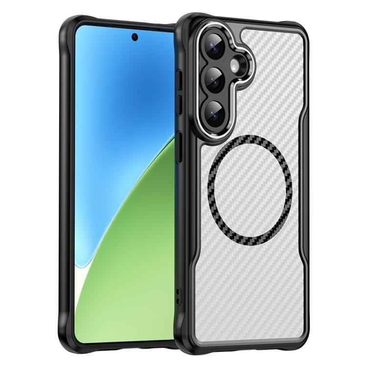 Carbon Fiber Texture MagSafe Translucent Phone Case, For Samsung Galaxy S26+ 5G, For Samsung Galaxy S26 Edge 5G, For Samsung Galaxy S26 Ultra 5G, For Samsung Galaxy S26 5G, For Samsung Galaxy S25 FE 5G, For Samsung Galaxy S25 5G                        ...