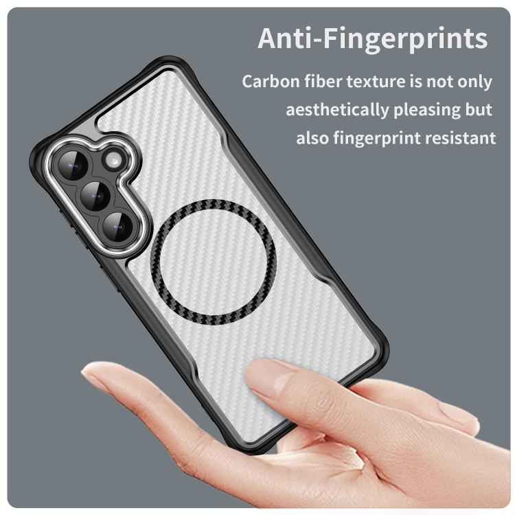 Carbon Fiber Texture MagSafe Translucent Phone Case, For Samsung Galaxy S26+ 5G, For Samsung Galaxy S26 Edge 5G, For Samsung Galaxy S26 Ultra 5G, For Samsung Galaxy S26 5G, For Samsung Galaxy S25 FE 5G, For Samsung Galaxy S25 5G                        ...