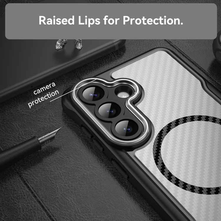 Carbon Fiber Texture MagSafe Translucent Phone Case, For Samsung Galaxy S26+ 5G, For Samsung Galaxy S26 Edge 5G, For Samsung Galaxy S26 Ultra 5G, For Samsung Galaxy S26 5G, For Samsung Galaxy S25 FE 5G, For Samsung Galaxy S25 5G                        ...