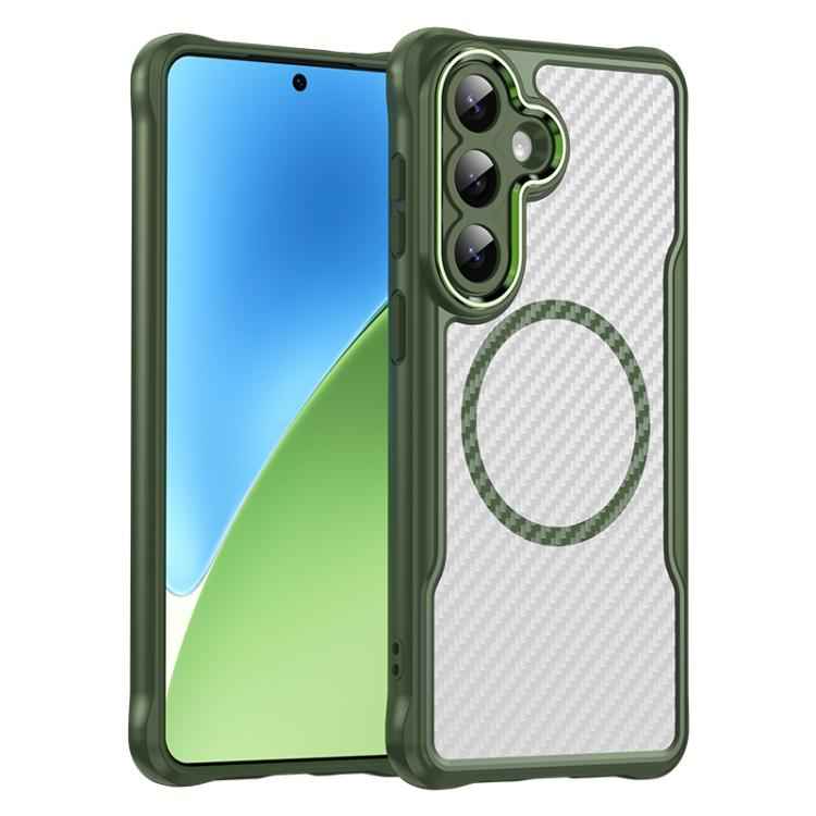 Carbon Fiber Texture MagSafe Translucent Phone Case, For Samsung Galaxy S26+ 5G, For Samsung Galaxy S26 Edge 5G, For Samsung Galaxy S26 Ultra 5G, For Samsung Galaxy S26 5G, For Samsung Galaxy S25 FE 5G, For Samsung Galaxy S25 5G                        ...