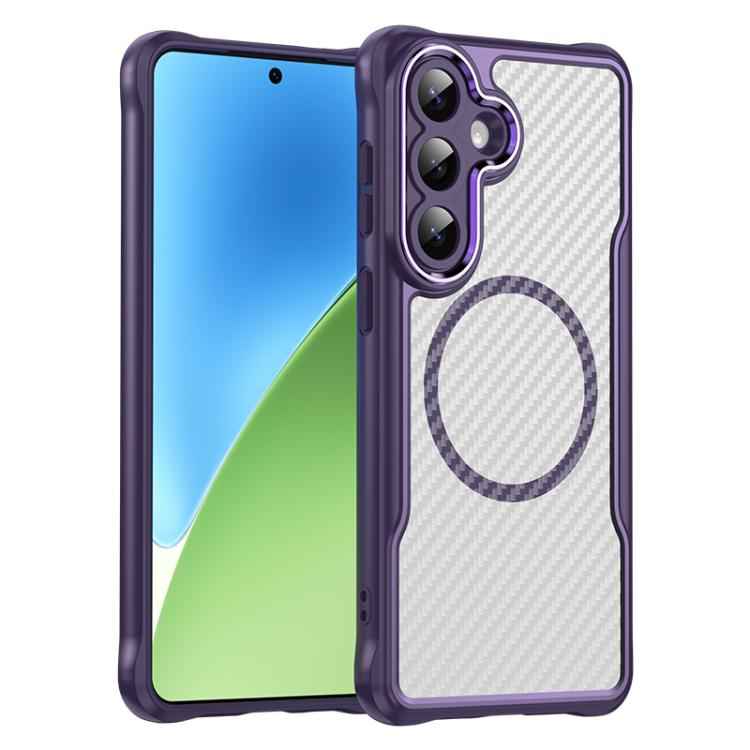 Carbon Fiber Texture MagSafe Translucent Phone Case, For Samsung Galaxy S26+ 5G, For Samsung Galaxy S26 Edge 5G, For Samsung Galaxy S26 Ultra 5G, For Samsung Galaxy S26 5G, For Samsung Galaxy S25 FE 5G, For Samsung Galaxy S25 5G                        ...