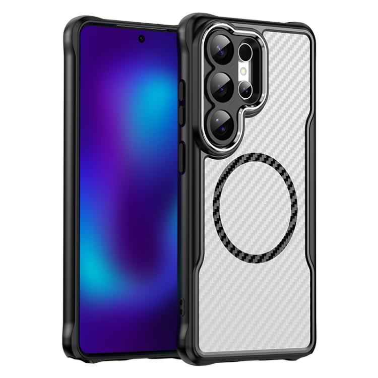 Carbon Fiber Texture MagSafe Translucent Phone Case, For Samsung Galaxy S26+ 5G, For Samsung Galaxy S26 Edge 5G, For Samsung Galaxy S26 Ultra 5G, For Samsung Galaxy S26 5G, For Samsung Galaxy S25 FE 5G, For Samsung Galaxy S25 5G                        ...
