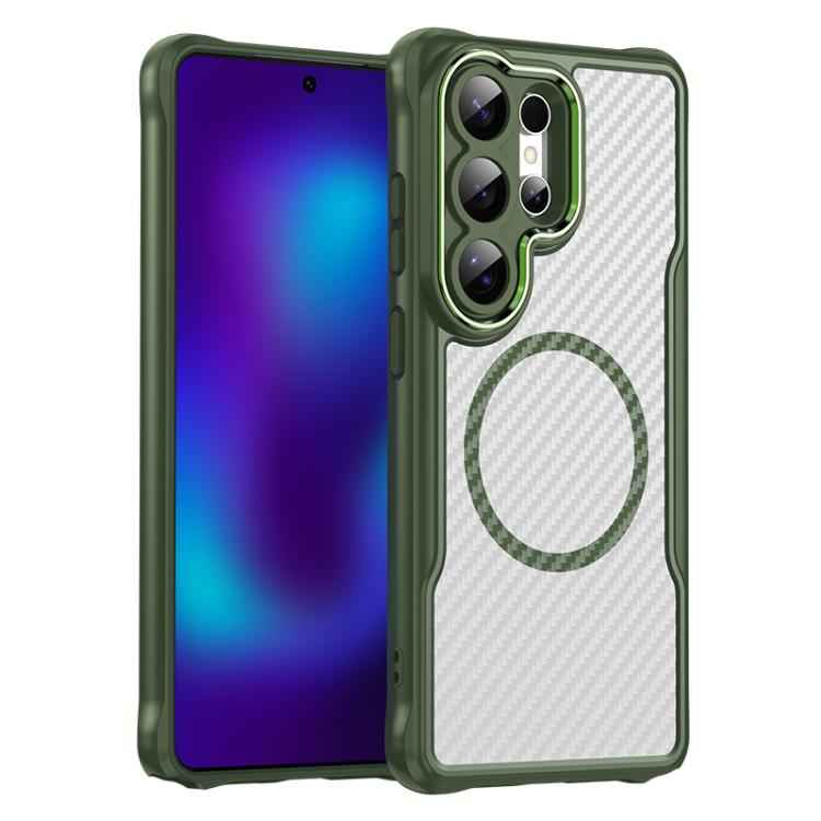 Carbon Fiber Texture MagSafe Translucent Phone Case, For Samsung Galaxy S26+ 5G, For Samsung Galaxy S26 Edge 5G, For Samsung Galaxy S26 Ultra 5G, For Samsung Galaxy S26 5G, For Samsung Galaxy S25 FE 5G, For Samsung Galaxy S25 5G                        ...
