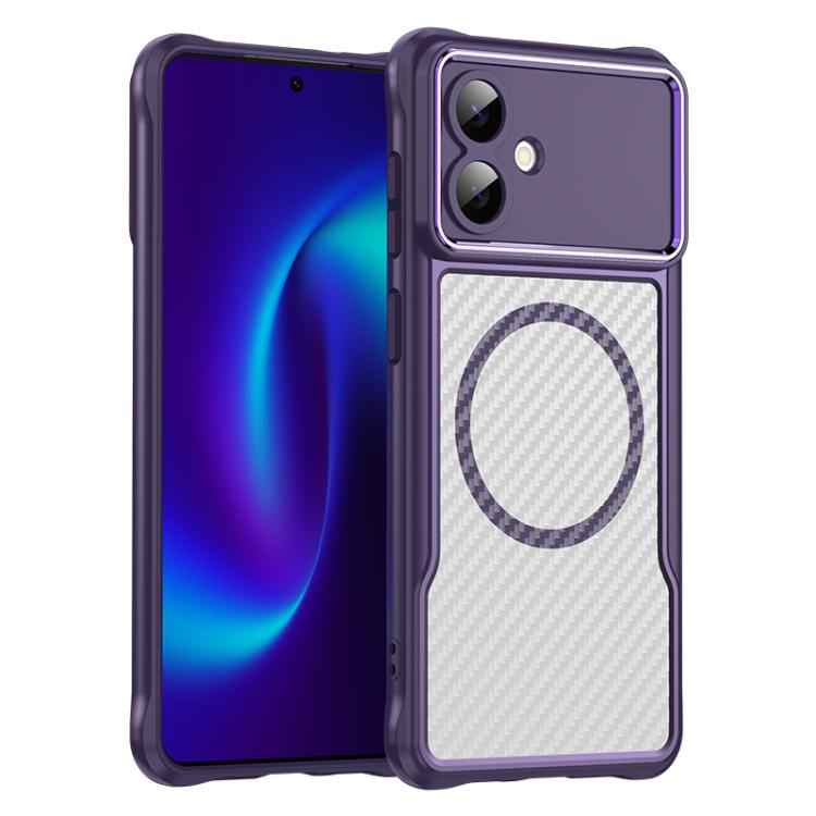 Carbon Fiber Texture MagSafe Translucent Phone Case, For Samsung Galaxy S26+ 5G, For Samsung Galaxy S26 Edge 5G, For Samsung Galaxy S26 Ultra 5G, For Samsung Galaxy S26 5G, For Samsung Galaxy S25 FE 5G, For Samsung Galaxy S25 5G                        ...