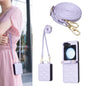V-shaped Crossbody Lanyard Leather Phone Case, For Galaxy Z Flip8 5G, For Samsung Galaxy Z Flip7 FE / Flip6, For Samsung Galaxy Z Flip7, For Samsung Galaxy Z Flip5, For Samsung Galaxy Z Flip4, For Samsung Galaxy Z Flip3