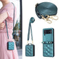 V-shaped Crossbody Lanyard Leather Phone Case, For Galaxy Z Flip8 5G, For Samsung Galaxy Z Flip7 FE / Flip6, For Samsung Galaxy Z Flip7, For Samsung Galaxy Z Flip5, For Samsung Galaxy Z Flip4, For Samsung Galaxy Z Flip3