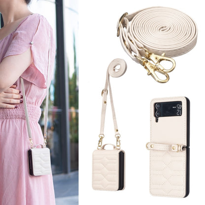V-shaped Crossbody Lanyard Leather Phone Case, For Galaxy Z Flip8 5G, For Samsung Galaxy Z Flip7 FE / Flip6, For Samsung Galaxy Z Flip7, For Samsung Galaxy Z Flip5, For Samsung Galaxy Z Flip4, For Samsung Galaxy Z Flip3