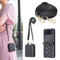 V-shaped Crossbody Lanyard Leather Phone Case, For Galaxy Z Flip8 5G, For Samsung Galaxy Z Flip7 FE / Flip6, For Samsung Galaxy Z Flip7, For Samsung Galaxy Z Flip5, For Samsung Galaxy Z Flip4, For Samsung Galaxy Z Flip3