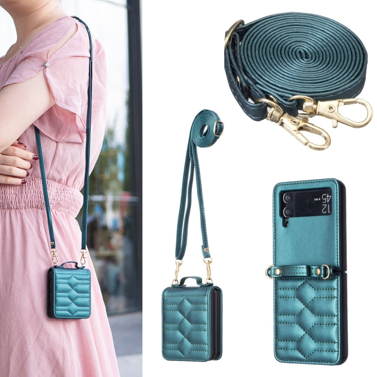 V-shaped Crossbody Lanyard Leather Phone Case, For Galaxy Z Flip8 5G, For Samsung Galaxy Z Flip7 FE / Flip6, For Samsung Galaxy Z Flip7, For Samsung Galaxy Z Flip5, For Samsung Galaxy Z Flip4, For Samsung Galaxy Z Flip3