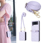 V-shaped Crossbody Lanyard Leather Phone Case, For Galaxy Z Flip8 5G, For Samsung Galaxy Z Flip7 FE / Flip6, For Samsung Galaxy Z Flip7, For Samsung Galaxy Z Flip5, For Samsung Galaxy Z Flip4, For Samsung Galaxy Z Flip3