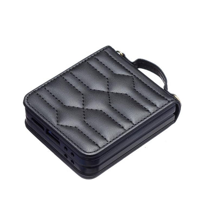 V-shaped Crossbody Lanyard Leather Phone Case, For Galaxy Z Flip8 5G, For Samsung Galaxy Z Flip7 FE / Flip6, For Samsung Galaxy Z Flip7, For Samsung Galaxy Z Flip5, For Samsung Galaxy Z Flip4, For Samsung Galaxy Z Flip3