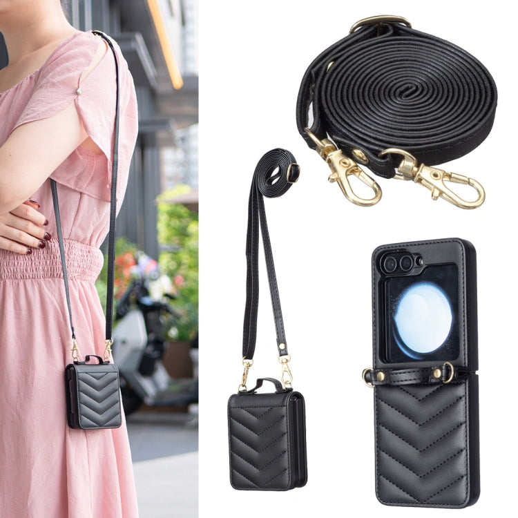 Wave-shaped Crossbody Lanyard Leather Phone Case