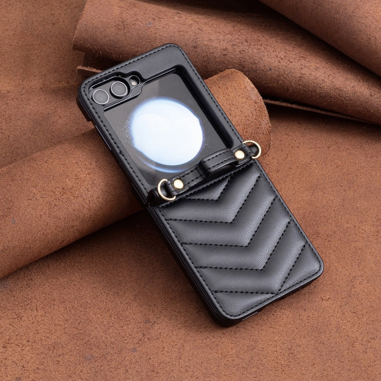 Wave-shaped Crossbody Lanyard Leather Phone Case