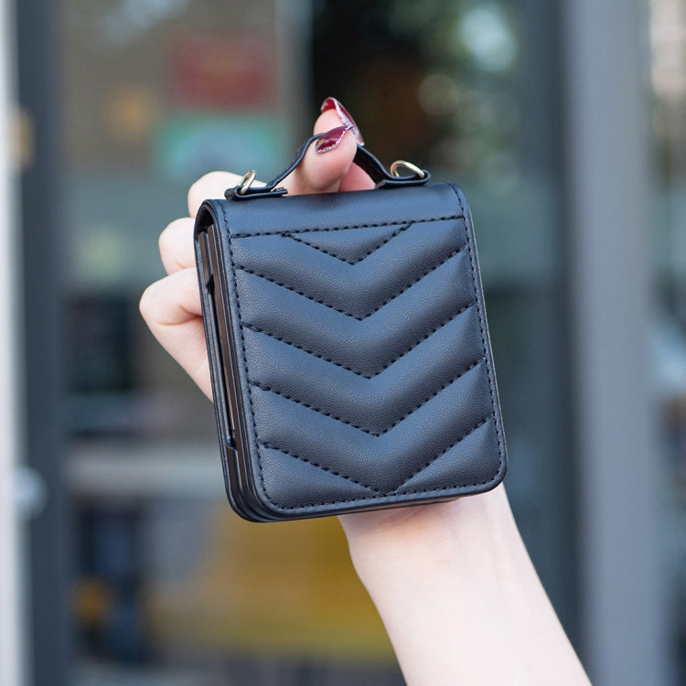 Wave-shaped Crossbody Lanyard Leather Phone Case