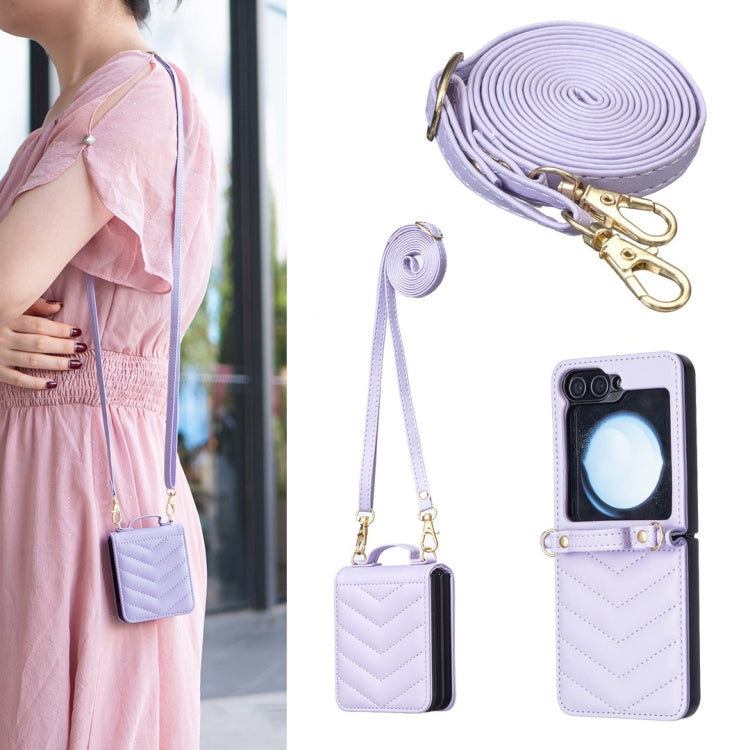 Wave-shaped Crossbody Lanyard Leather Phone Case