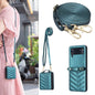 Wave-shaped Crossbody Lanyard Leather Phone Case, For Galaxy Z Flip8 5G, For Samsung Galaxy Z Flip7 FE / Flip6, For Samsung Galaxy Z Flip7, For Samsung Galaxy Z Flip5, For Samsung Galaxy Z Flip4, For Samsung Galaxy Z Flip3