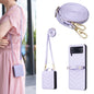 Wave-shaped Crossbody Lanyard Leather Phone Case, For Galaxy Z Flip8 5G, For Samsung Galaxy Z Flip7 FE / Flip6, For Samsung Galaxy Z Flip7, For Samsung Galaxy Z Flip5, For Samsung Galaxy Z Flip4, For Samsung Galaxy Z Flip3