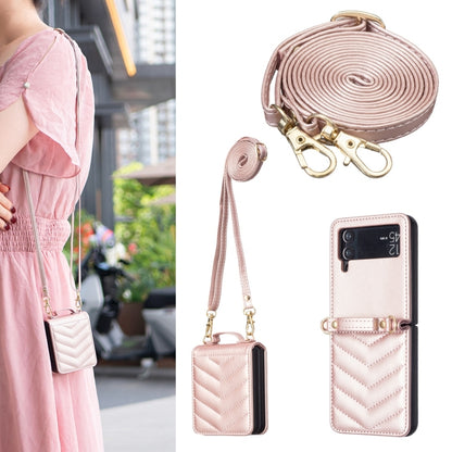 Wave-shaped Crossbody Lanyard Leather Phone Case, For Galaxy Z Flip8 5G, For Samsung Galaxy Z Flip7 FE / Flip6, For Samsung Galaxy Z Flip7, For Samsung Galaxy Z Flip5, For Samsung Galaxy Z Flip4, For Samsung Galaxy Z Flip3