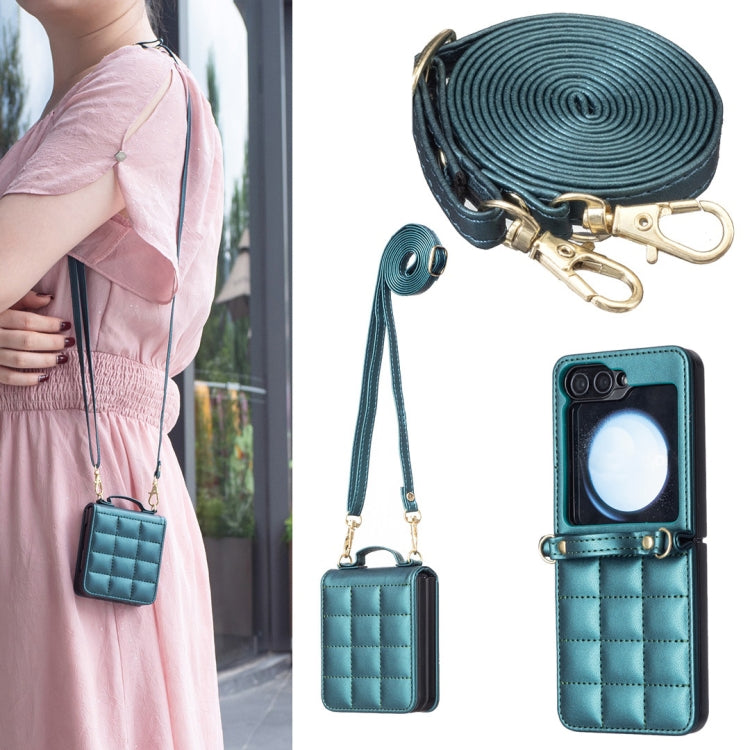 Square-shaped Crossbody Lanyard Leather Phone Case