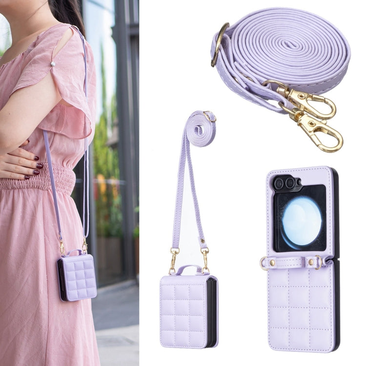Square-shaped Crossbody Lanyard Leather Phone Case