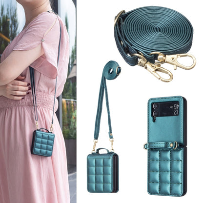 Square-shaped Crossbody Lanyard Leather Phone Case, For Galaxy Z Flip8 5G, For Samsung Galaxy Z Flip7, For Samsung Galaxy Z Flip6, For Samsung Galaxy Z Flip5, For Samsung Galaxy Z Flip4, For Samsung Galaxy Z Flip3