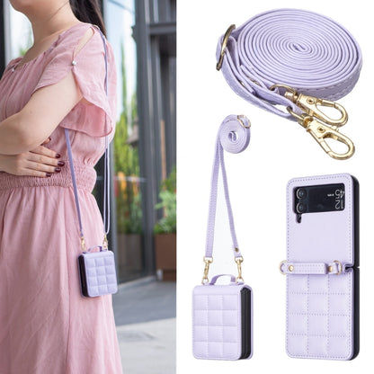 Square-shaped Crossbody Lanyard Leather Phone Case, For Galaxy Z Flip8 5G, For Samsung Galaxy Z Flip7, For Samsung Galaxy Z Flip6, For Samsung Galaxy Z Flip5, For Samsung Galaxy Z Flip4, For Samsung Galaxy Z Flip3