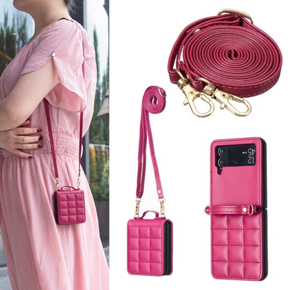 Square-shaped Crossbody Lanyard Leather Phone Case, For Galaxy Z Flip8 5G, For Samsung Galaxy Z Flip7, For Samsung Galaxy Z Flip6, For Samsung Galaxy Z Flip5, For Samsung Galaxy Z Flip4, For Samsung Galaxy Z Flip3