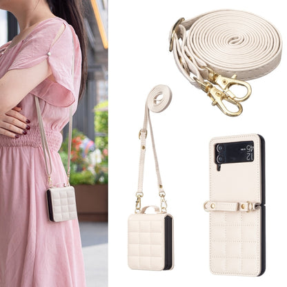 Square-shaped Crossbody Lanyard Leather Phone Case, For Galaxy Z Flip8 5G, For Samsung Galaxy Z Flip7, For Samsung Galaxy Z Flip6, For Samsung Galaxy Z Flip5, For Samsung Galaxy Z Flip4, For Samsung Galaxy Z Flip3