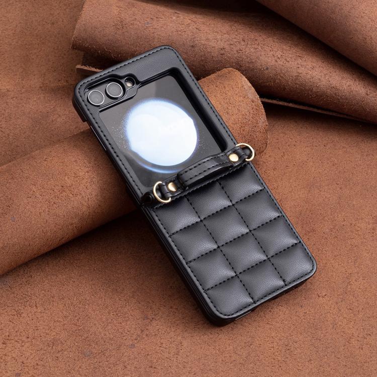 Square-shaped Crossbody Lanyard Leather Phone Case