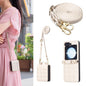 Square-shaped Crossbody Lanyard Leather Phone Case, For Galaxy Z Flip8 5G, For Samsung Galaxy Z Flip7, For Samsung Galaxy Z Flip6, For Samsung Galaxy Z Flip5, For Samsung Galaxy Z Flip4, For Samsung Galaxy Z Flip3