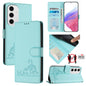 Cat Rat Embossed Pattern RFID Leather Phone Case with Lanyard, For Samsung Galaxy S25 Ultra 5G, For Samsung Galaxy S24 FE 5G
