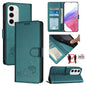 Cat Rat Embossed Pattern RFID Leather Phone Case with Lanyard, For Samsung Galaxy S25 Ultra 5G, For Samsung Galaxy S24 FE 5G