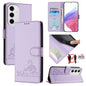 Cat Rat Embossed Pattern RFID Leather Phone Case with Lanyard, For Samsung Galaxy S25 Ultra 5G, For Samsung Galaxy S24 FE 5G