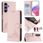 Cat Rat Embossed Pattern RFID Leather Phone Case with Lanyard, For Galaxy S26 FE 5G, For Samsung Galaxy S26+ 5G, For Samsung Galaxy S26 Edge 5G, For Samsung Galaxy S26 Ultra 5G, For Samsung Galaxy S26 5G, For Samsung Galaxy S25 Edge 5G                 ...