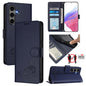 Cat Rat Embossed Pattern RFID Leather Phone Case with Lanyard, For Galaxy S26 FE 5G, For Samsung Galaxy S26+ 5G, For Samsung Galaxy S26 Edge 5G, For Samsung Galaxy S26 Ultra 5G, For Samsung Galaxy S26 5G, For Samsung Galaxy S25 Edge 5G                 ...