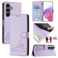 Cat Rat Embossed Pattern RFID Leather Phone Case with Lanyard, For Galaxy S26 FE 5G, For Samsung Galaxy S26+ 5G, For Samsung Galaxy S26 Edge 5G, For Samsung Galaxy S26 Ultra 5G, For Samsung Galaxy S26 5G, For Samsung Galaxy S25 Edge 5G                 ...