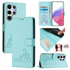 Cat Rat Embossed Pattern RFID Leather Phone Case with Lanyard, For Samsung Galaxy S25 Ultra 5G, For Samsung Galaxy S24 FE 5G
