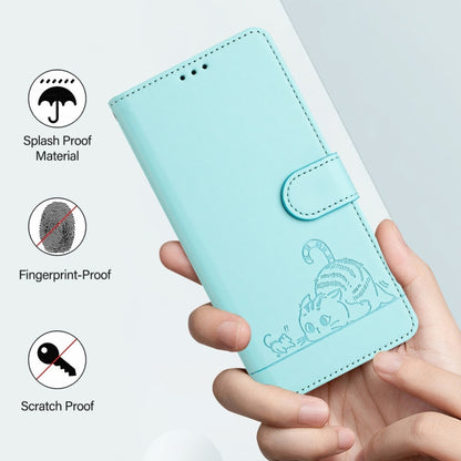 Cat Rat Embossed Pattern RFID Leather Phone Case with Lanyard, For Samsung Galaxy S25 Ultra 5G, For Samsung Galaxy S24 FE 5G
