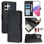 Cat Rat Embossed Pattern RFID Leather Phone Case with Lanyard, For Samsung Galaxy S25 Ultra 5G, For Samsung Galaxy S24 FE 5G