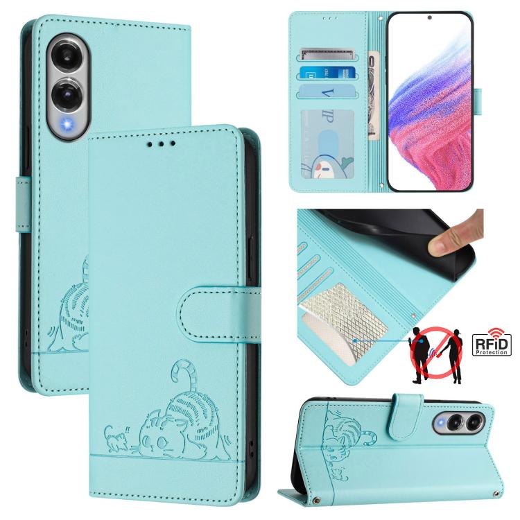Cat Rat Embossed Pattern RFID Leather Phone Case with Lanyard, For Samsung Galaxy S26+ 5G, For Samsung Galaxy S26 Edge 5G, For Samsung Galaxy S26 Ultra 5G, For Samsung Galaxy S26 5G, For Samsung Galaxy S25 Edge 5G, For Samsung Galaxy S25 5G            ...